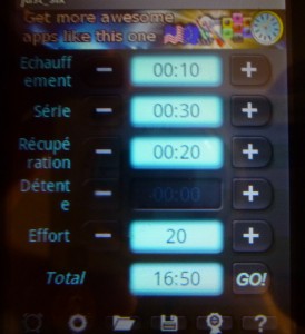 Application android HIT interval training timer